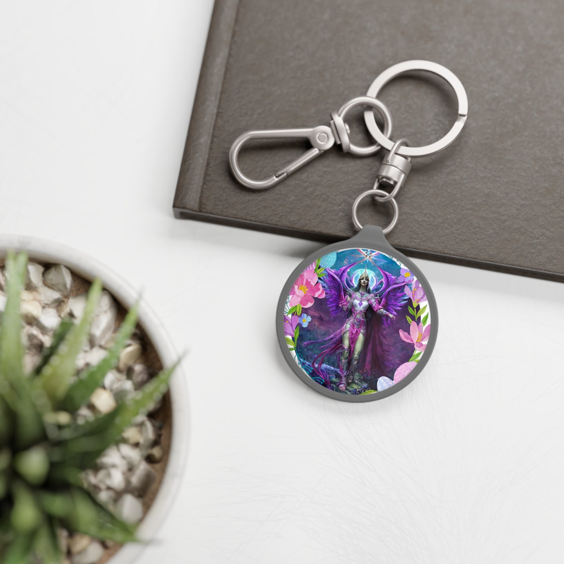 Discover Inner Connections: Archangel Chamuel Custom Keyring - Angelic Thrones: Your Gateway to the Angelic Realms