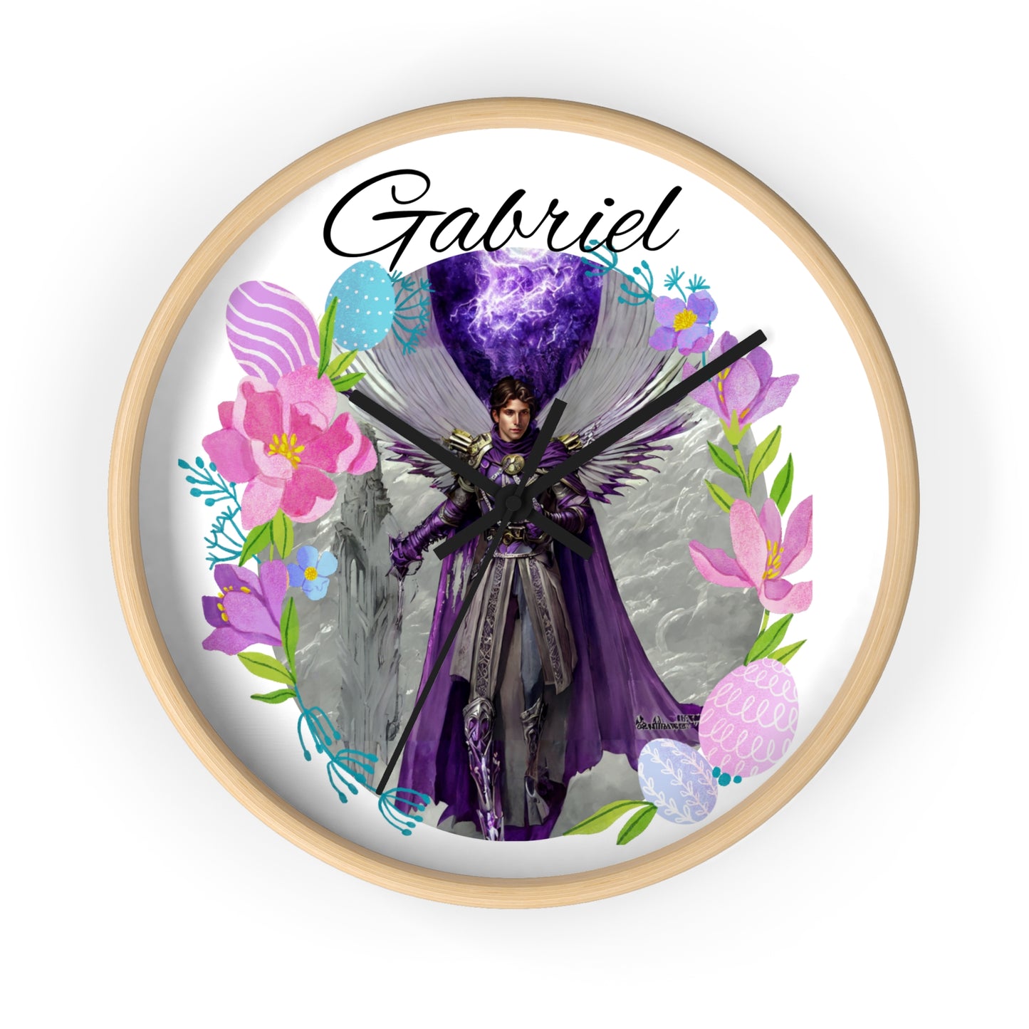 Archangel Gabriel Wall Clock - Angelic Thrones: Your Gateway to the Angelic Realms