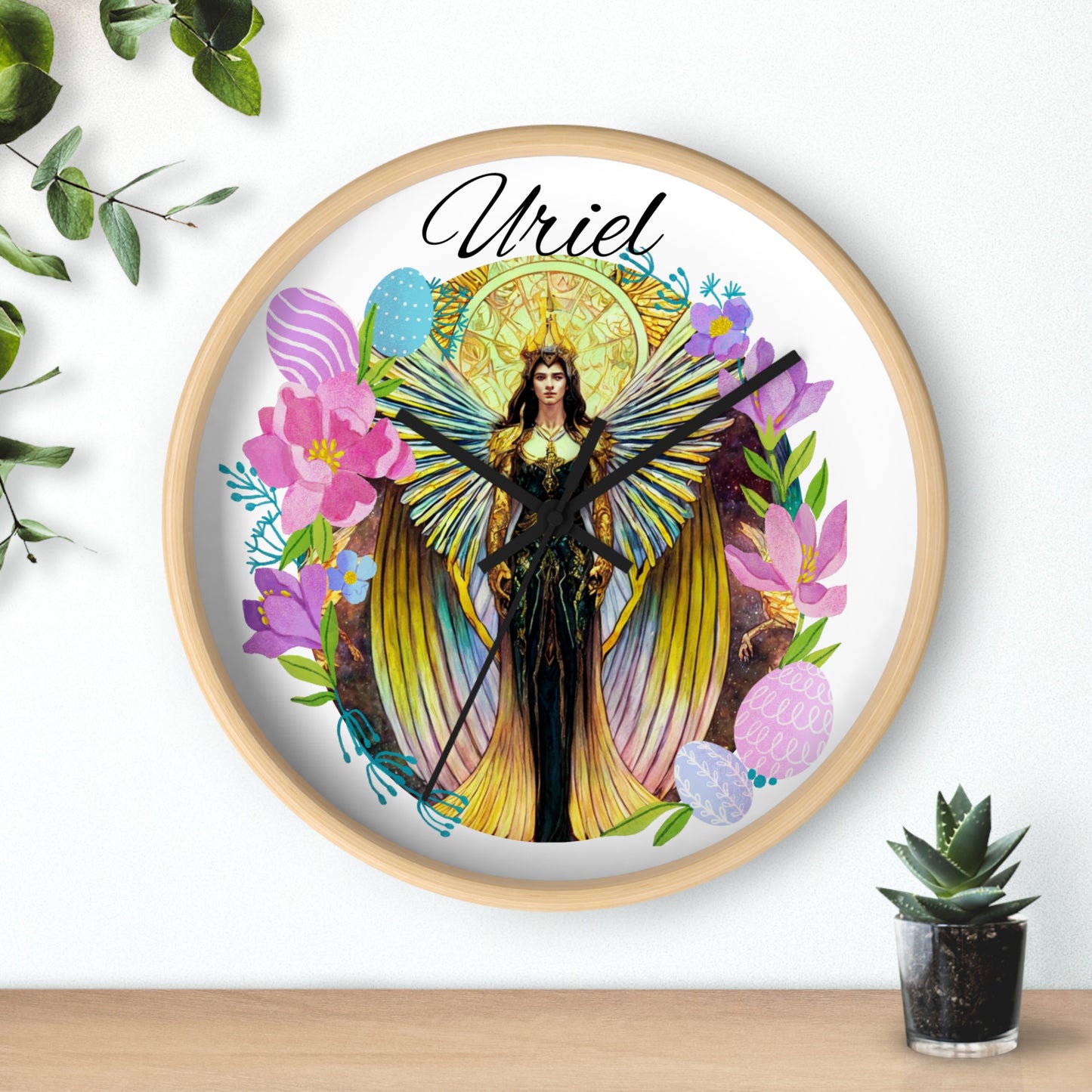 Archangel Uriel Wall Clock - Angelic Thrones: Your Gateway to the Angelic Realms