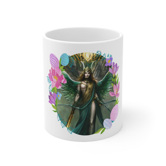 Archangel Barachiel Ceramic Mug 11oz - Angelic Thrones: Your Gateway to the Angelic Realms