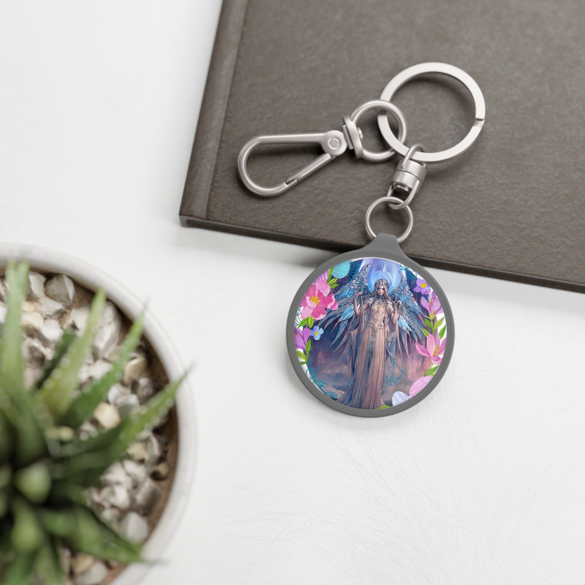 An Angelic Keepsake: Guardian Angel Haniel Keyring - Angelic Thrones: Your Gateway to the Angelic Realms