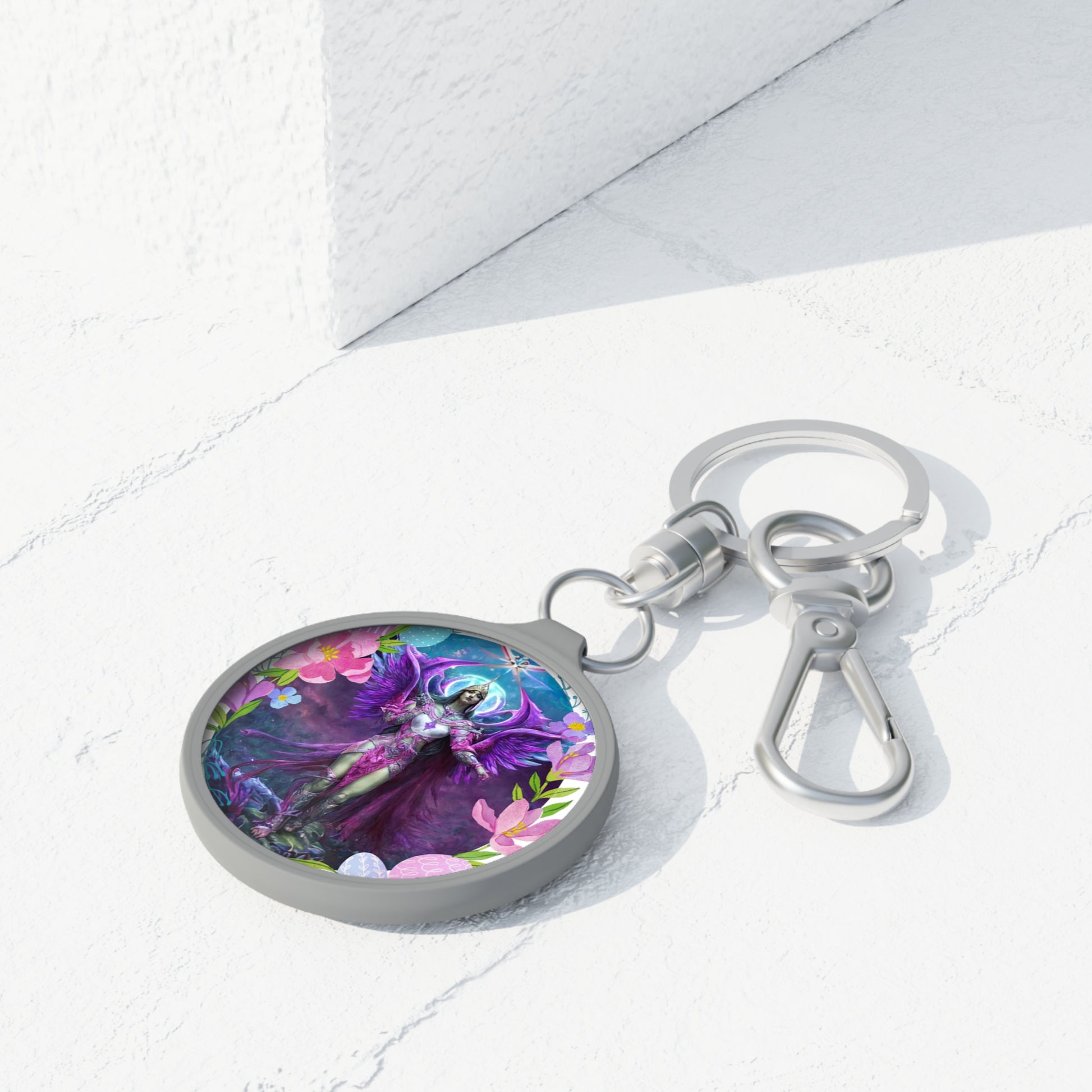 Discover Inner Connections: Archangel Chamuel Custom Keyring - Angelic Thrones: Your Gateway to the Angelic Realms