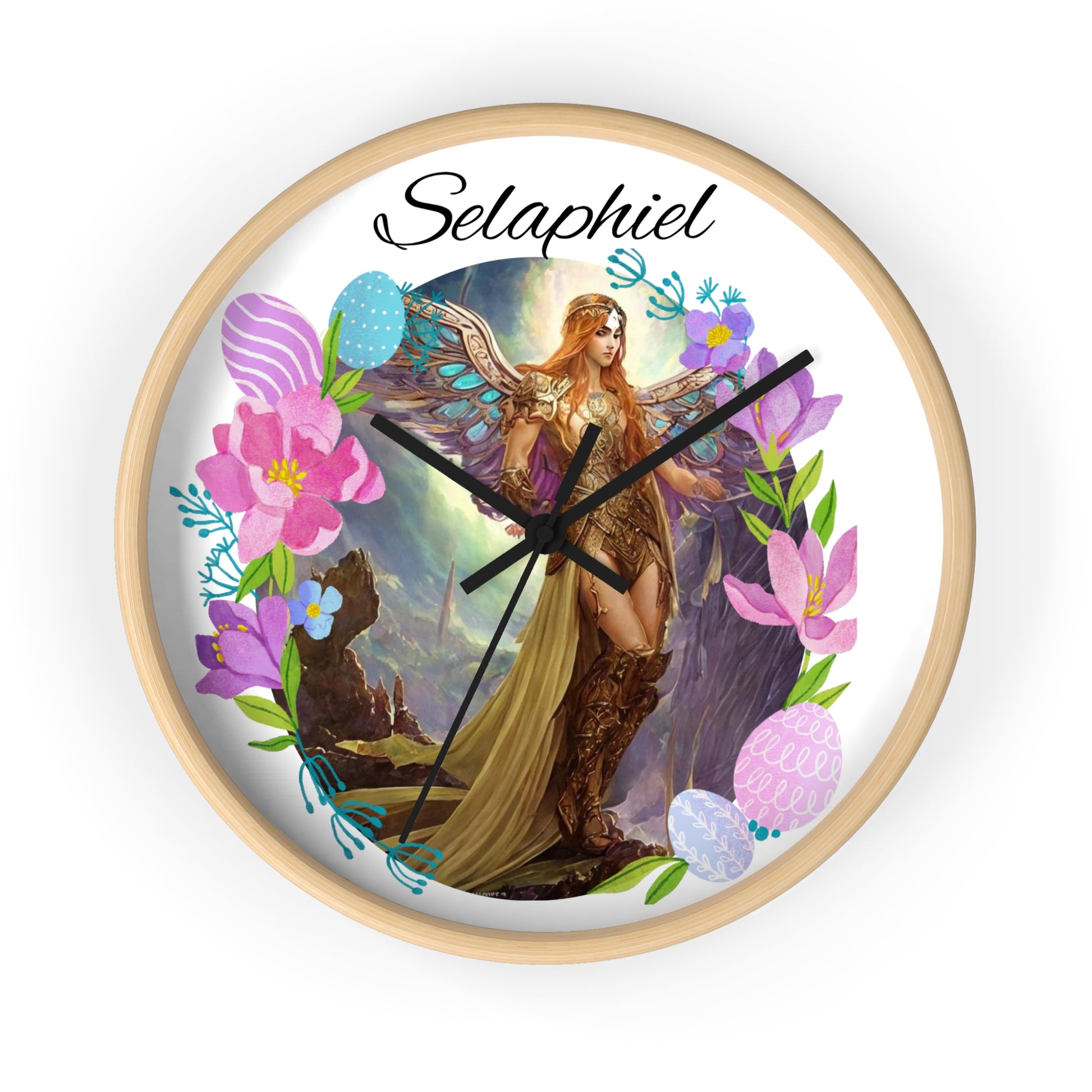 Archangel Selaphiel Wall Clock - Angelic Thrones: Your Gateway to the Angelic Realms