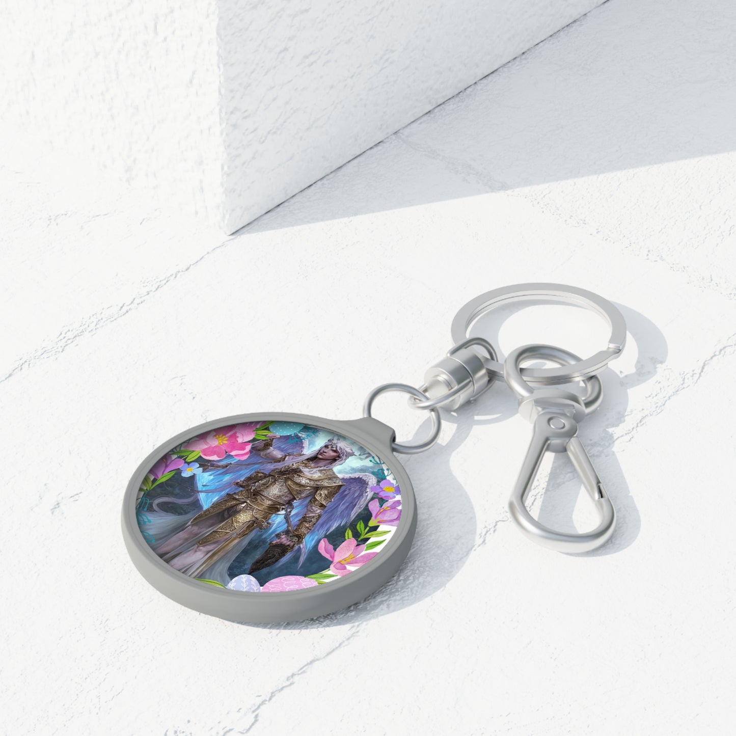 Wings of Protection: Guardian Angel Daniel Custom Keyring - Angelic Thrones: Your Gateway to the Angelic Realms
