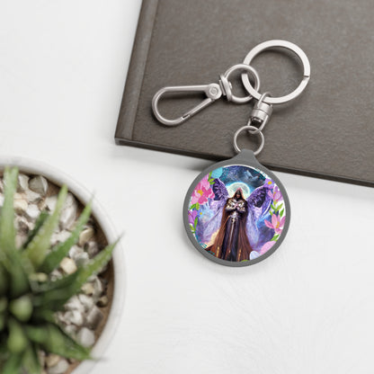 Serenity in Motion: Archangel Azrael Custom Keyring - Angelic Thrones: Your Gateway to the Angelic Realms