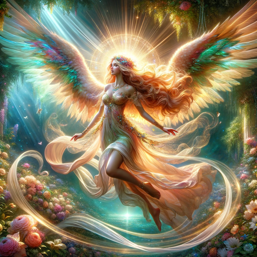 Anjo da beleza: revelando uma arte digital divina para sua casa
