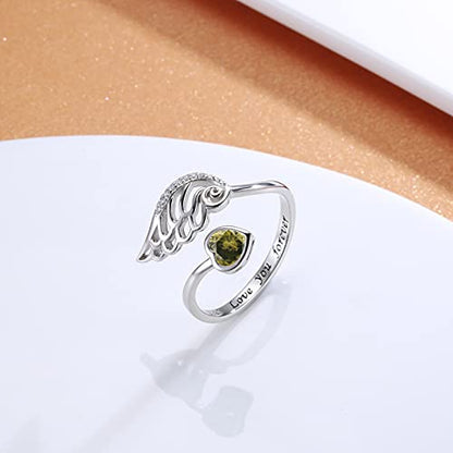 Celebrate Love and Freedom with the Enchanting Birthstone Wing Ring