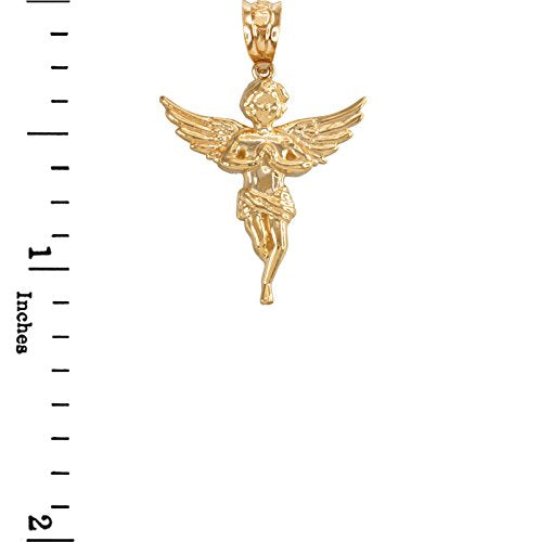 Exquisite 14k Gold Praying Angel Charm Pendant