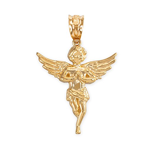 Exquisite 14k Gold Praying Angel Charm Pendant