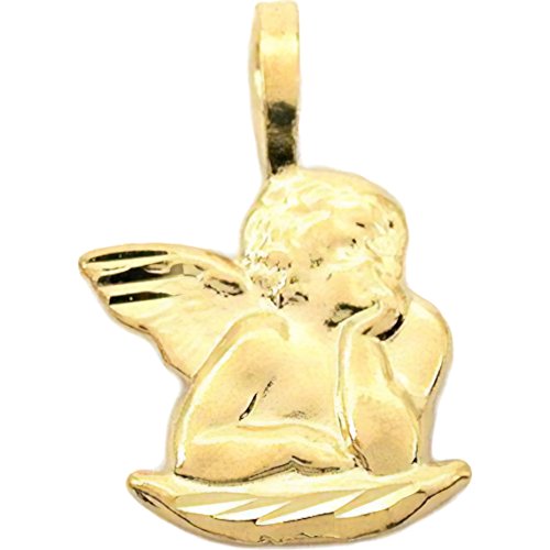 Yellow Gold Guardian Angel Charm Pendant