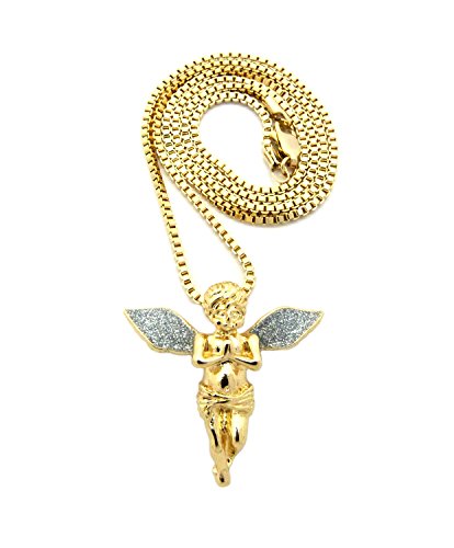 Sparkled Micro Baby Angel Cherub Pendant Necklace