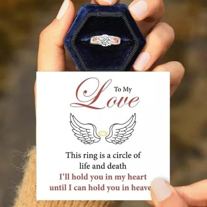 Heaven's Embrace Ring: Personalized Angel Wing Memorial Ring