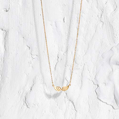 Dainty Gold Angel Wing Necklace - A Symbolic Elegance for Women