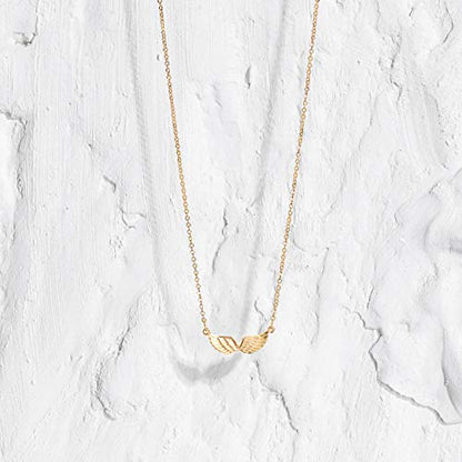 Dainty Gold Angel Wing Necklace - A Symbolic Elegance for Women