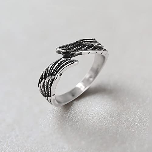 Antique Feather Angel Wing Stainless Steel Ring