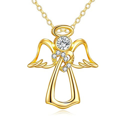 14K Angel Necklace in Yellow Gold