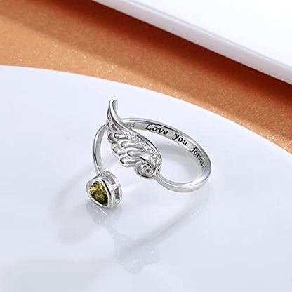 Celebrate Love and Freedom with the Enchanting Birthstone Wing Ring