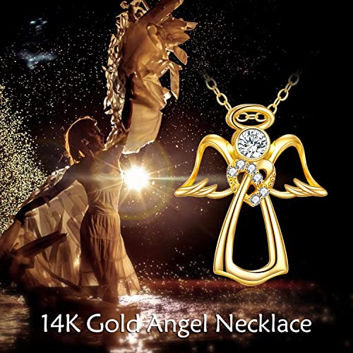 14K Angel Necklace in Yellow Gold